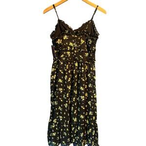 No Boundaries NWT Size Small cottage Whimsigoth Floral Dress Black Yellow